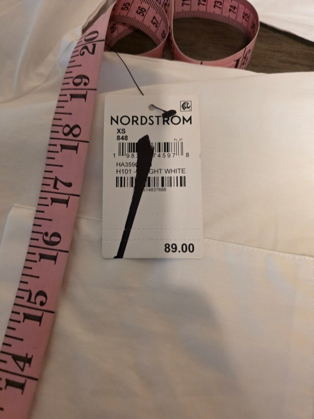 Halogen Cotton Bubble Hem Popover Shirtdress White XS NWT Flawed - Picture 9 of 14